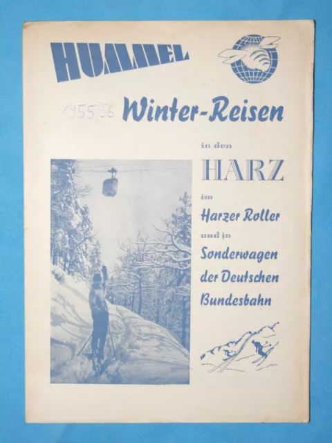 Reise Prospekt: Reisen in den Harz mit der Bahn, Braunlage, Bad Harzburg, 1955