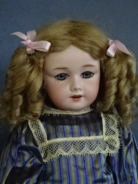 PERRUQUE en mohair pour poupée BLEUETTE ancienne ou repro - Tour de tête  17 cm