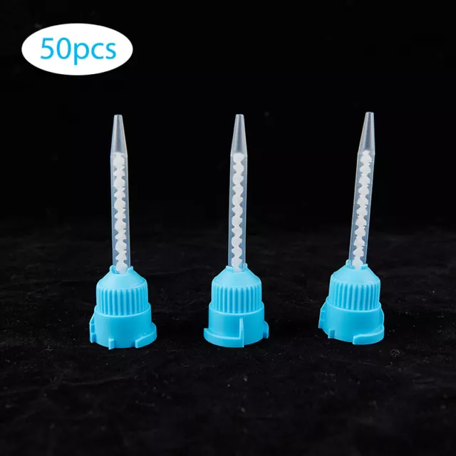 50Pc Dentistry Silicone Rubber Conveying Mixing Head Disposable Mixing H^ob