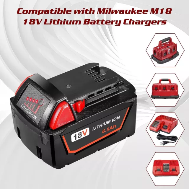 For Milwaukee M18 Lithium 12.0, 9.0, 8.0 AH Extended Capacity Battery 48-11-1860 3