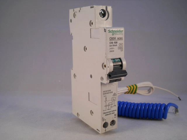 SCHNEIDER 26859 RCBO 16 Amp 30mA Type AC 16A C60H Multi9 C60HC16R30 ...