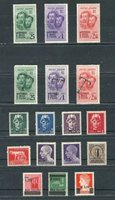 Lot 17 Timbres Italie 1944/45 Mh Occassion Regardez Scans