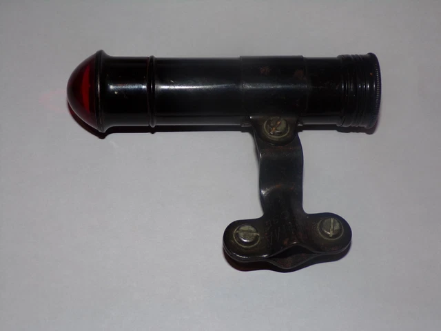 Phare Arrière Vélo Vintage – Verre Rouge D'origine Française, éclairage Ancien