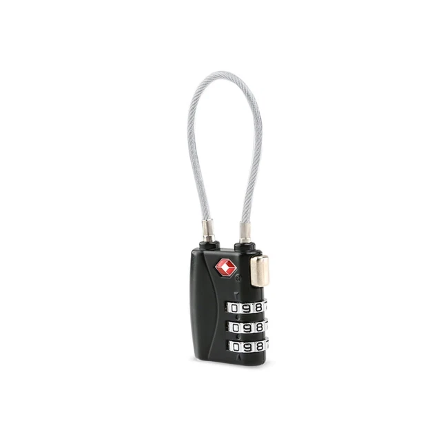 Set 3 Lucchetti Per Bagagli Con Chiave – Mini Lucchetto 28x18 Mm, Nero, Con 2 Chiavi Ciascuno, Per Valigie E Zaini