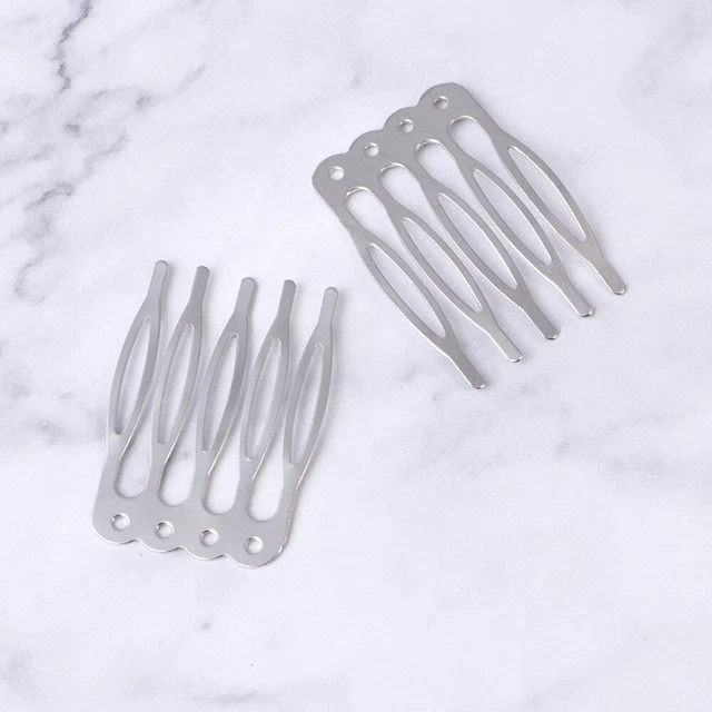 50 piezas hágalo usted mismo peines para el cabello alambre de metal clip para el cabello peine accesorio para el cabello