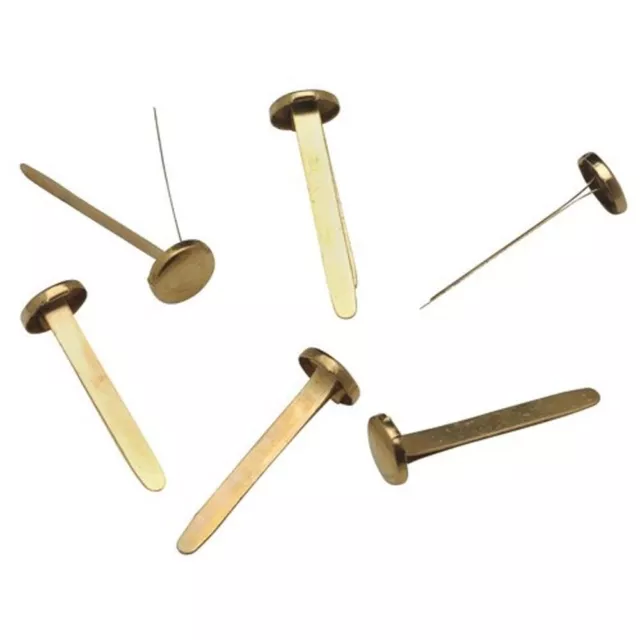 200 X PAPER Fasteners Brass Plated Split Butterfly Pin Clips 25 mm Size  £6.35 - PicClick UK