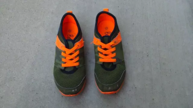 mini boden boys orange green camo sneakers size EU 31 US 13