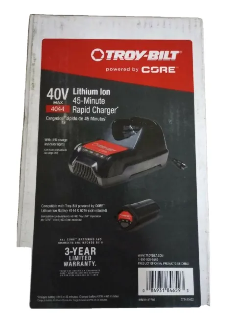 Genuine Troy-Bilt CORE Model 4044 Rapid Li-Ion 40v 6A Max Battery Charger OEM