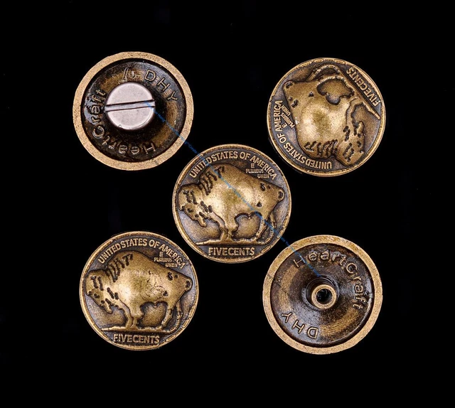 Silla de montar artesanal vintage Buffalo Concho - cabeza de níquel tornillo posterior 10 piezas