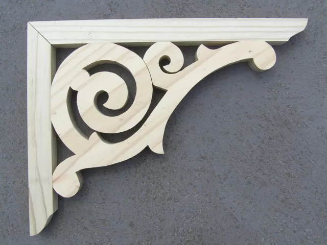 Wooden Verandah Brackets  ( Medium )  420mm W x 320mm H x 33mm Thick  / Fretwork