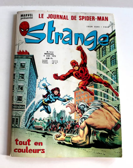 RARE! MARVEL JOURNAL de SPIDER MAN STRANGE N°102 JUIN 1978 EDITION ORIGINALE LUG