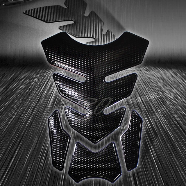 Glossy Black 3D Custom Fuel Gas Tank Pad Protector Decal Sticker Perforated DIY