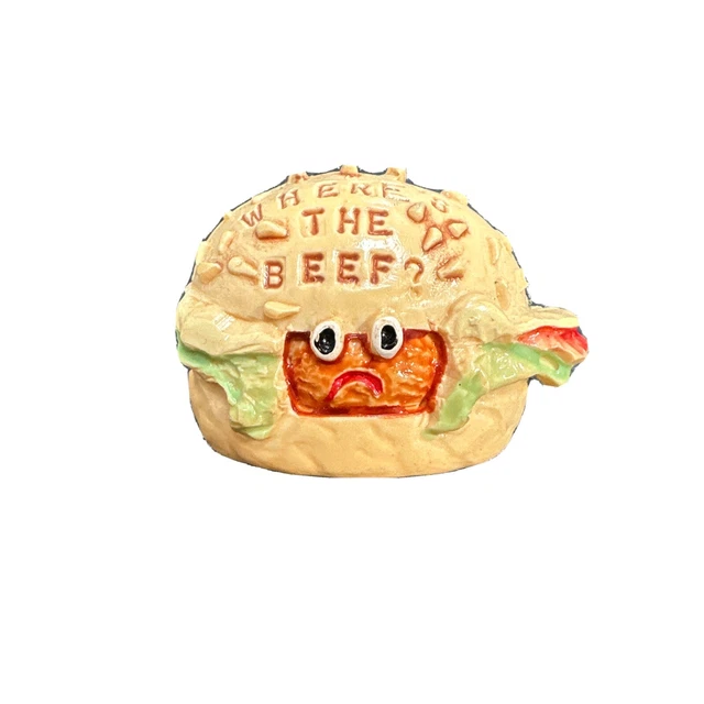 Vintage 1984 Wendys Hamburger Where's The Beef Pin