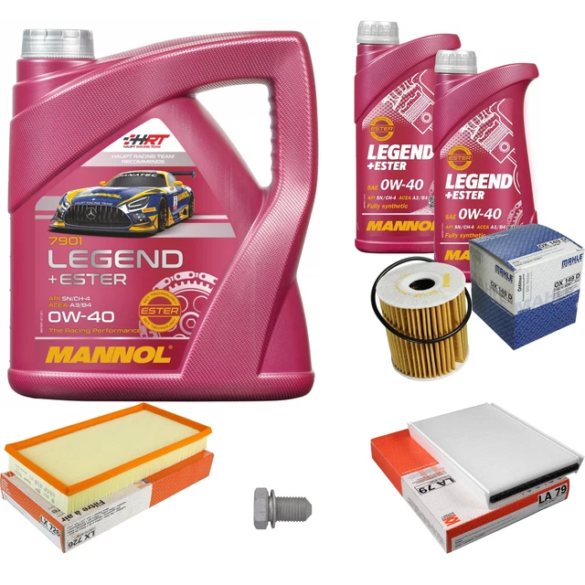 MAHLE Inspektionspaket 6 L MANNOL Legend+Ester 0W-40 für Volvo S70 2.4 T5 AWD