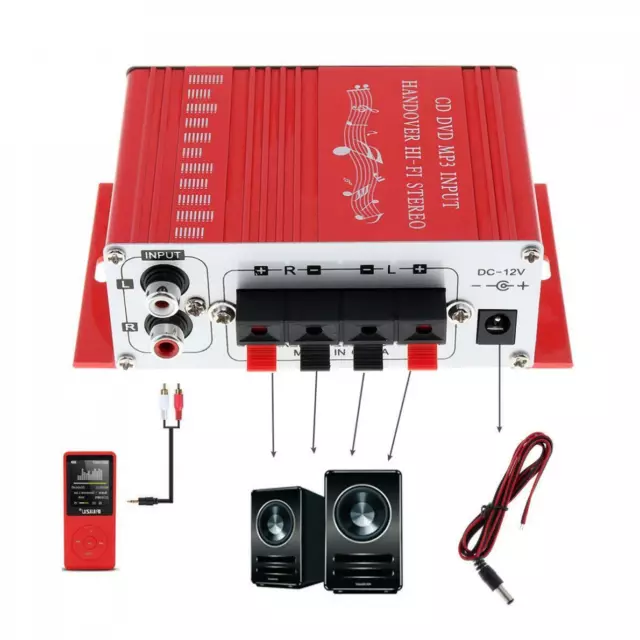 12V Mini Hifi USB Verstärker Endstufe Stereo Amplifier MP3 für Auto Motorrad