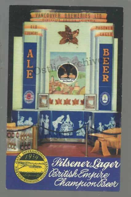 San Francisco CA 1939 ADVERTISING Vancouver Breweries PILSENER LAGER Beer Ale