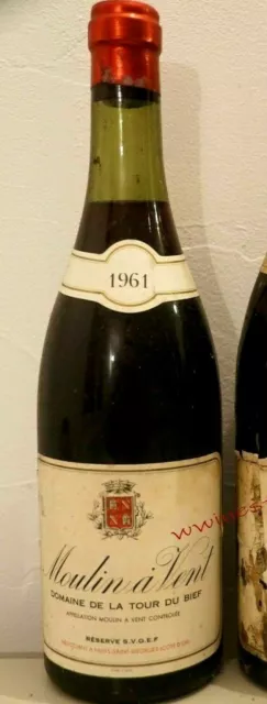 vin rouge Bourgogne 1x MOULIN A VENT 1961 La Tour de Bief 75cl burgund burgundy