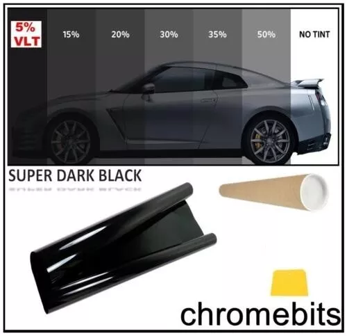 VAN CAR OFFICE TINTING WINDOW TINT FILM SUPER DARK LIMO BLACK 5% 3M x 50CM