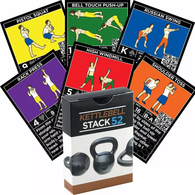 STACK 52 Kettlebell Exercise Workout Card Game Home Fitness Training Program