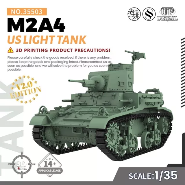 SSMODEL 503V2.0 1/35 Military Model Kit US M2A4 Light Tank WOT WWII WAR GAME