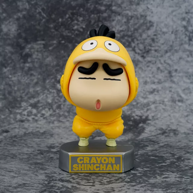 5.7" Crayon Shin-chan Anime Cosplay Psyduck PVC Action Figure Toy Car Decor