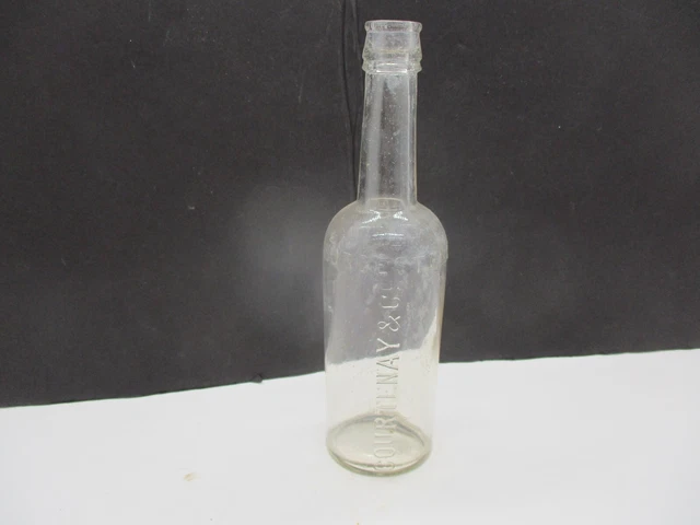 Vintage Glass Worcester Sauce Bottle Courtenay Co.