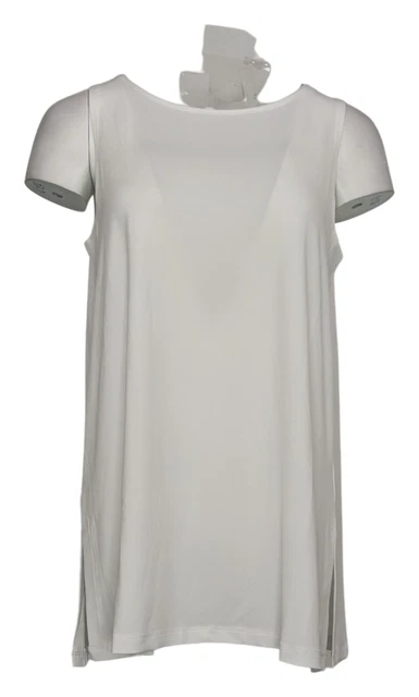 Susan Graver Women's Shaper Sz M Essentials Reg Liquid Knit A-Line White A574031