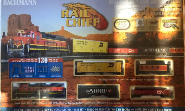 Bachmann 00706 HO Rail Chief Electric Train Set  NIB  Retails $179 + tax