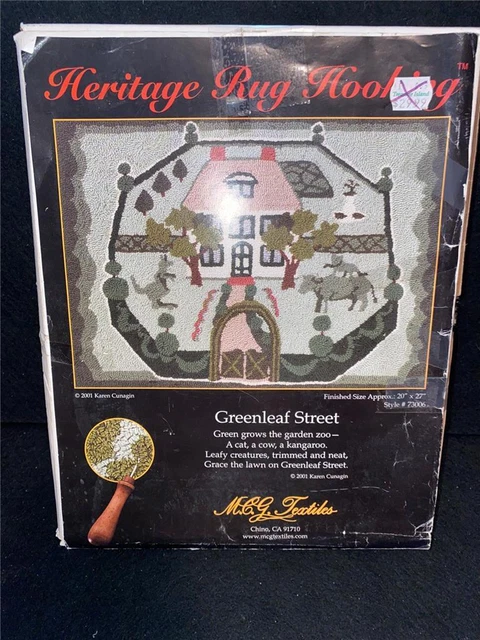 Kit de enganche de alfombras vintage 2001 MCG Textiles Heritage # 73006 Greenleaf Street