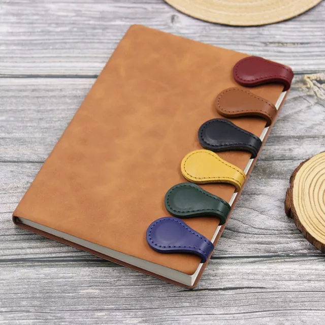 Handmade Magnetic Bookmark Genuine Leather Page Divider Cowhide Clip Notebook