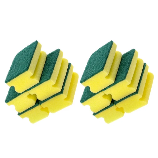 Anneome 10 Pezzi Spugne Abrasive Multiuso - Non Graffiano, Lavabili In Lavatrice - Per Piatti, Pentole, Wok - Grigie 11x7x3.5 Cm - 3