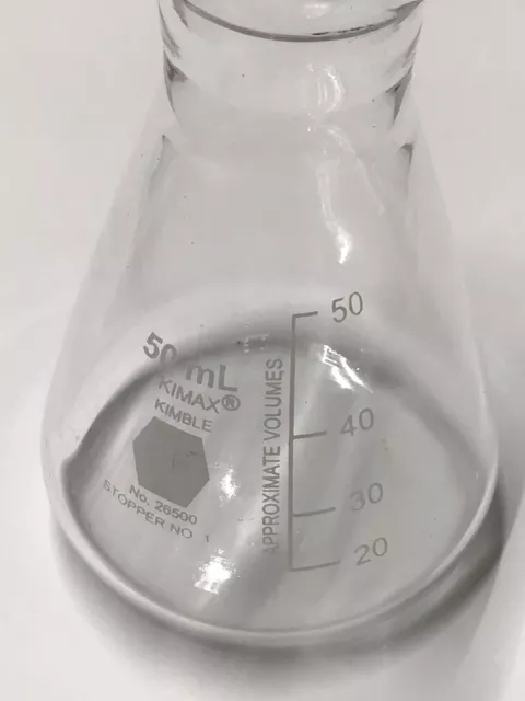 Kimax Kimbel  50 Mil Beaker No.26500 STOPPER NO.1 Glass Measurement Tool  Liquid