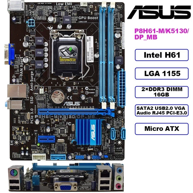 ASUS P8H61-M, LGA 1155, Intel (P8H61-M B3) Motherboard $60.75 - PicClick CA