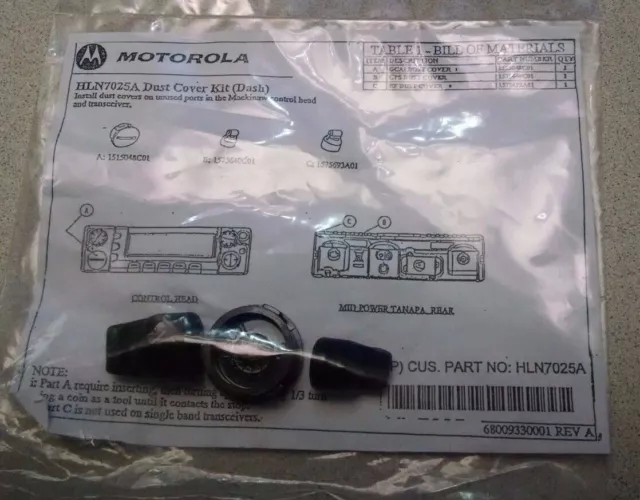Motorola HLN7025A XTL2500 XTL5000 Remote Mount Control Head Dust Port Cover Kit