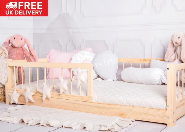 Montessori Solid wood pine bed frame Toddler Bed house  Montessori Drawer Slats