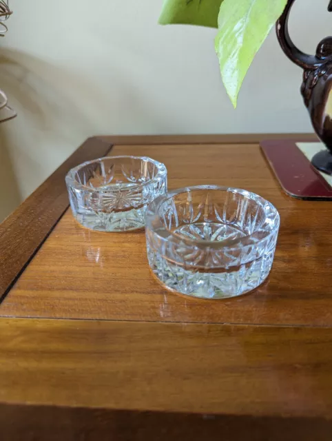 A Pair Of Beautiful Vintage Lead Crystal  Pin/ Ring Dishes