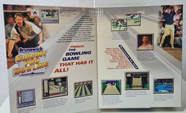 Brunswick Circuit Pro Bowling IBM PC Spiel US Big Box Flipcover Adrenalin 1998 2
