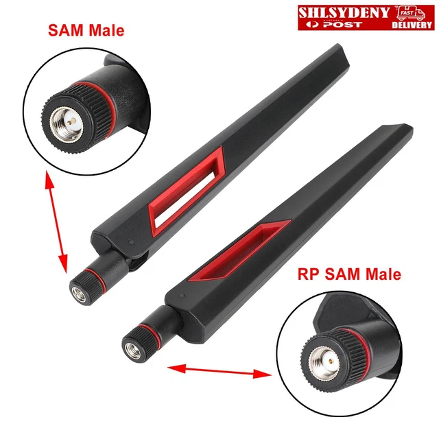Dual Band 2.4/5Ghz 12dBi SMA RP-SMA High Gain Antenna WiFi Router Booster Aerial