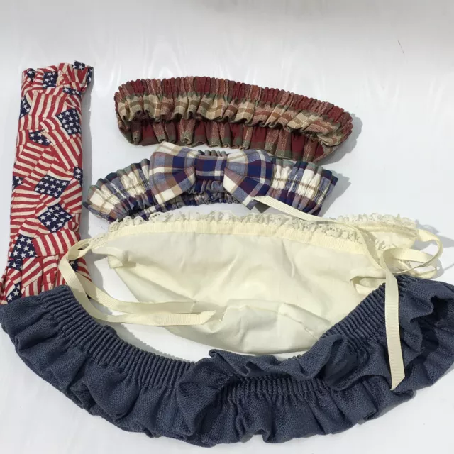 Longaberger Basket Fabric Liner Garters Handle Grip Lot of 5 Mixed Patterns