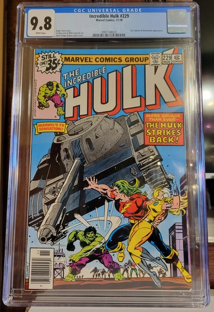 Incredible Hulk #229 Cgc 9.8 2Nd Appearance Moonstone Doc Samson Marvel 1978