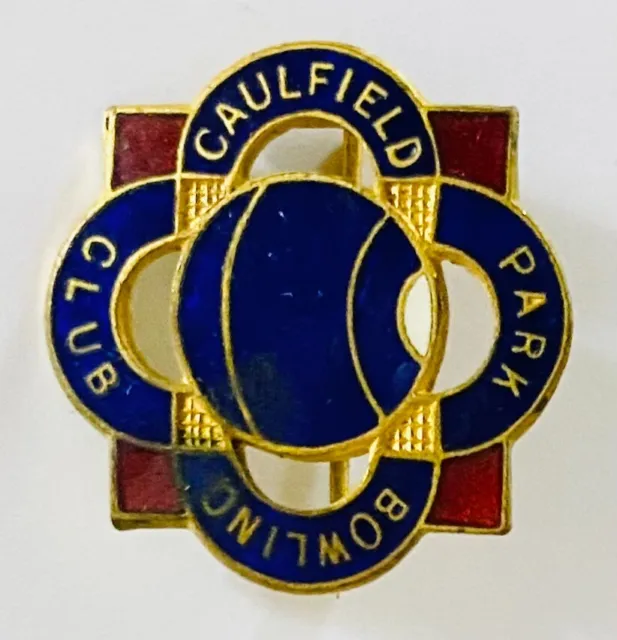Caulfield Park Bowling Club Badge Pin Rare Vintage (L2)