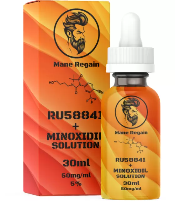 Mane Regain - RU58841 + Minoxidil - 5% Solution (50mg/ml) - 30ml Bottle