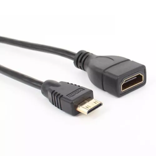 Mini HDMI ( Type C ) Male to HDMI (Type A ) Female Extension Adapter Cable