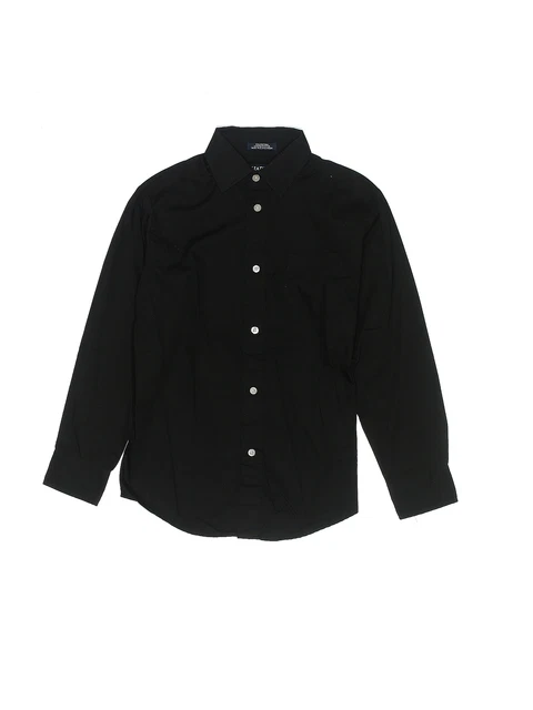 Chaps Boys Black Long Sleeve Button-Down Shirt Preemie/Up to 7 lb.