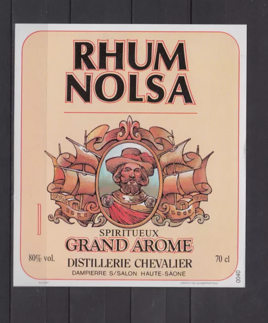 Ancienne étiquette  Alcool France Rhum Nolsa Voilier