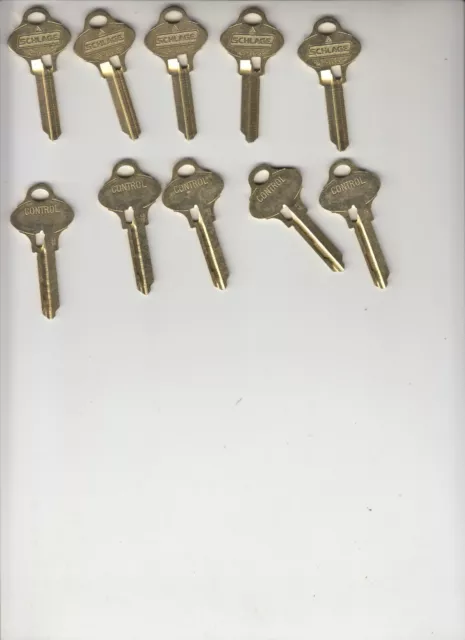 Lot 10 Schlage Control Everest 29 35-269-S235 Brass Do Not Duplicate Key Blanks