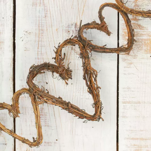 Set of 2 Natural Grapevine Heart 5 Foot Long Chain Garlands