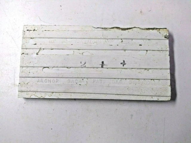 National Dec 1907 USA 6" X 3" Gloss Off White Ceramic Subway 1 Wall Tile Antique 2