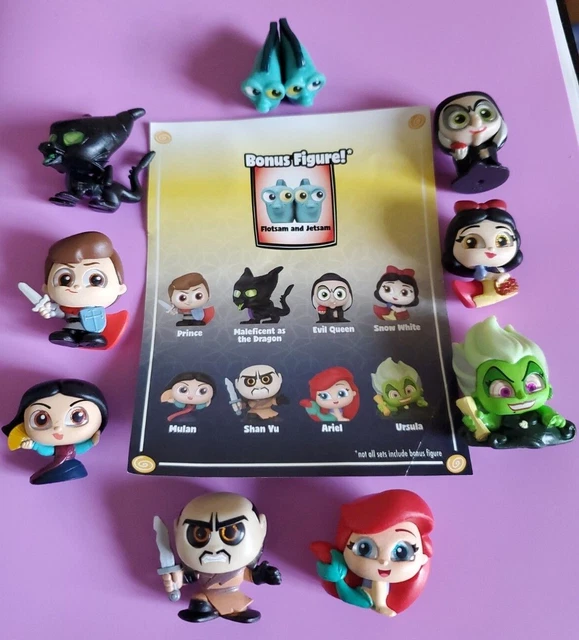 DISNEY DOORABLES VILLAINS Complete Set of 9 with Bonus Figure Flotsam
