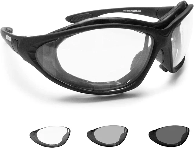 Occhiali Sportivi Fotocromatici Bertoni 366 Per Moto E Sci - Lenti Polarizzate Gialle - Foto 8